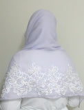 Lavender Chiffon Bridal Hijab and Veil Set