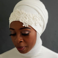 Lace Bridal tulle turban - Veiled In Color 