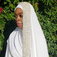 Wide Crystal Wedding Hijab Set - Veiled In Color 